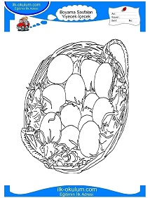 Çocuklar İçin Yumurta Boyama Sayfaları 
